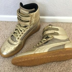 Gold Sky Hi II Puma High-Tops